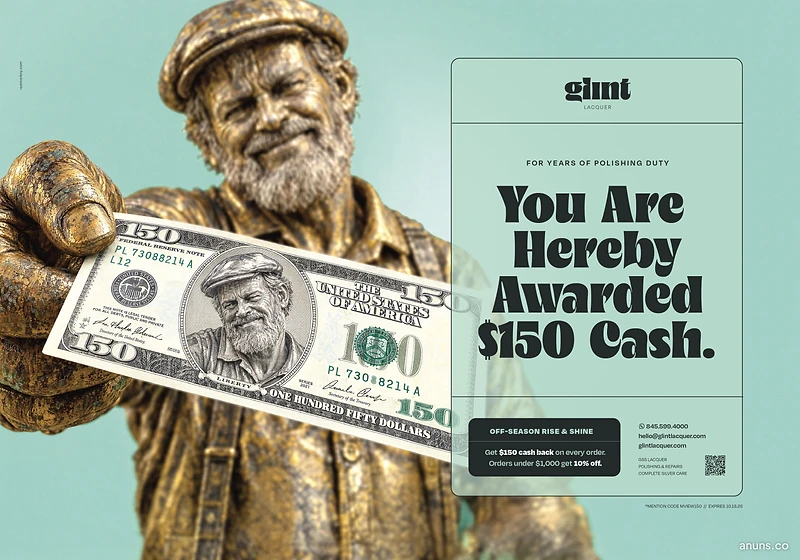 You Are Hereby Awarded $150 Cash.
