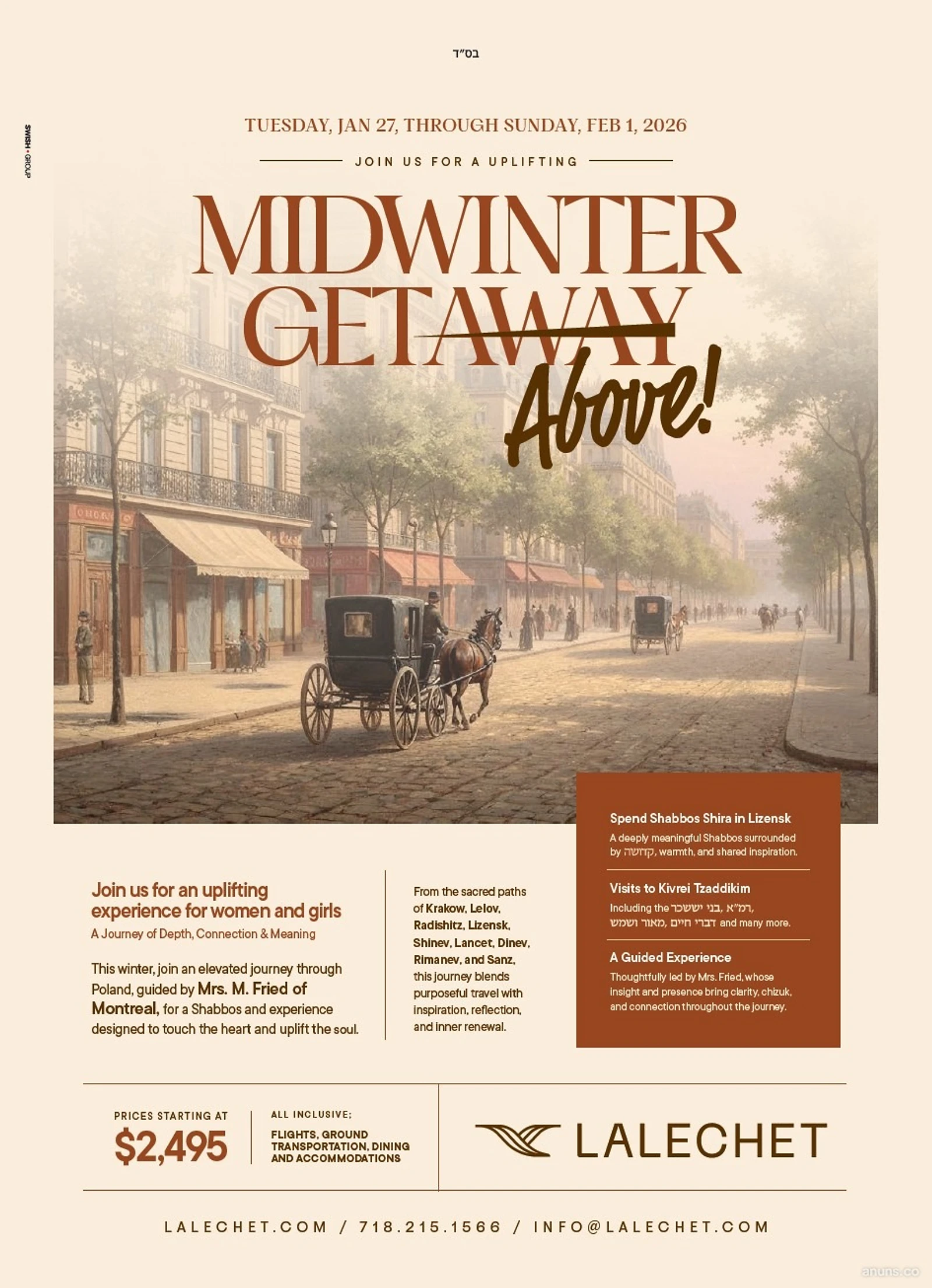 MIDWINTER GETAWAY Above!