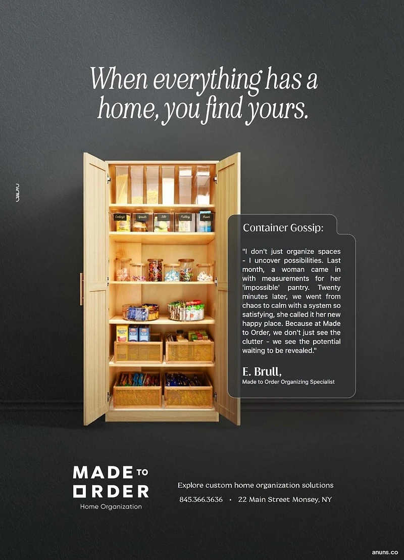 When everything has a home, you find yours.