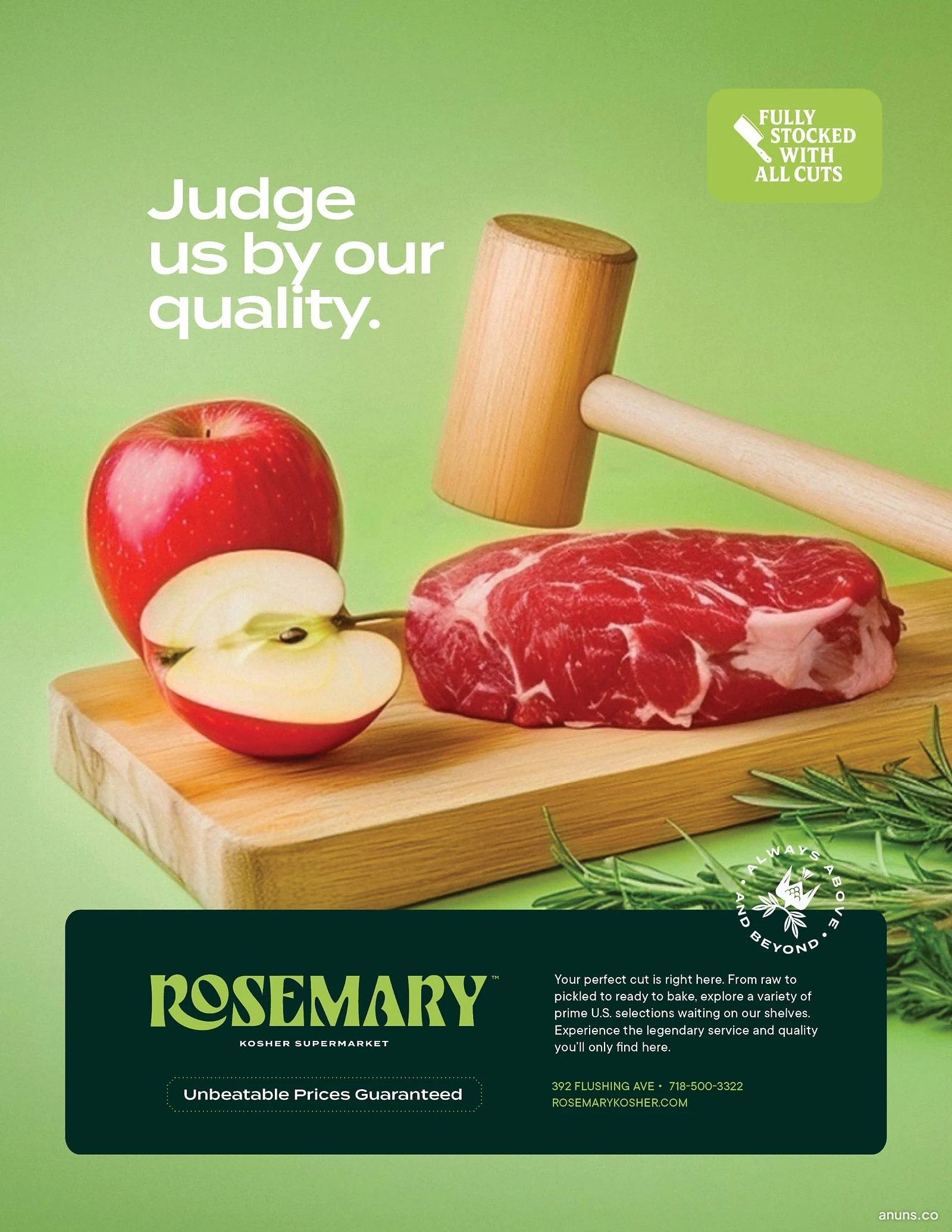 Judge us by our quality.