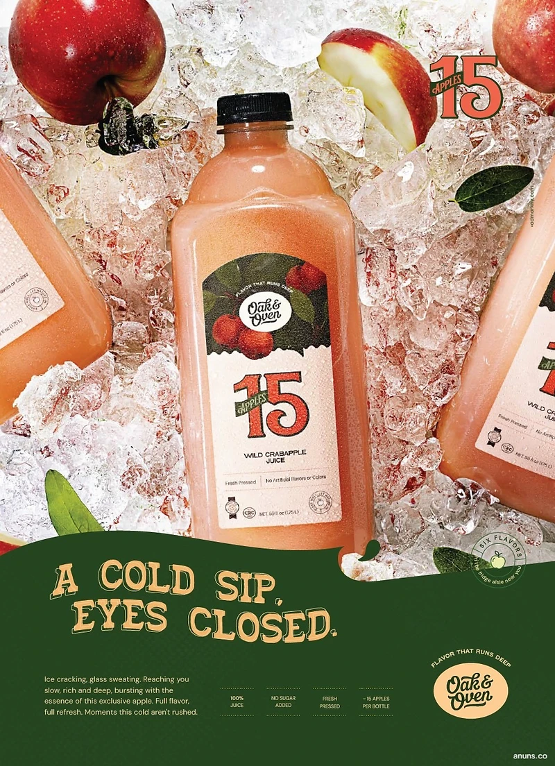 A cold sip, eyes closed.