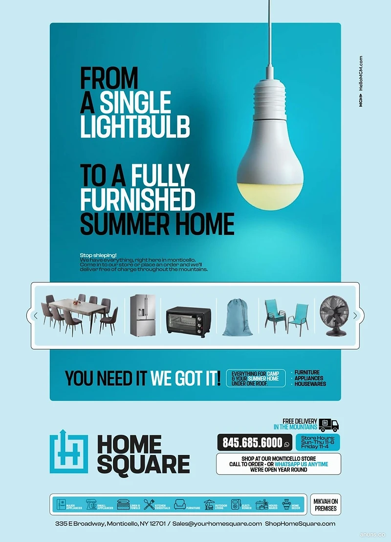 From a single lightbulb to a fully furnished summer home