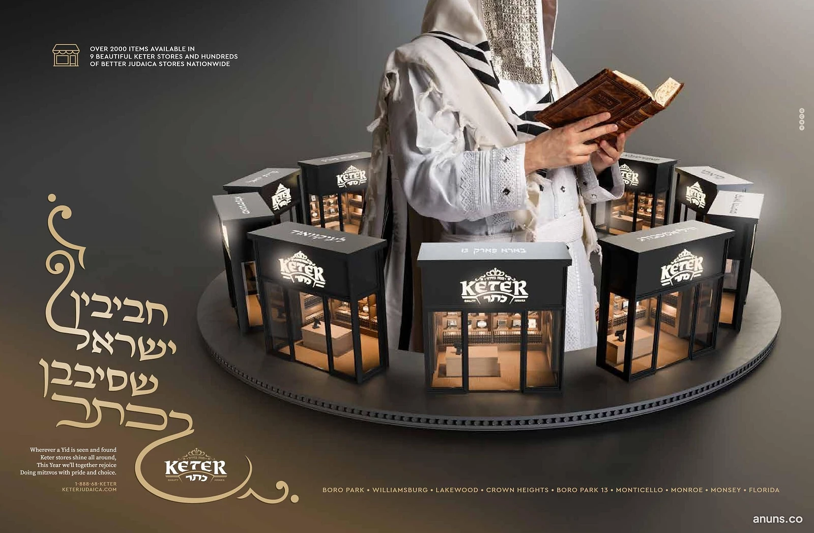 Wherever a Yid is seen and found Keter stores shine all around