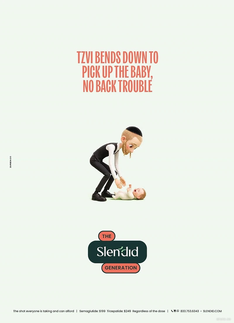 Tzvi bends down to pick up the baby, no back trouble