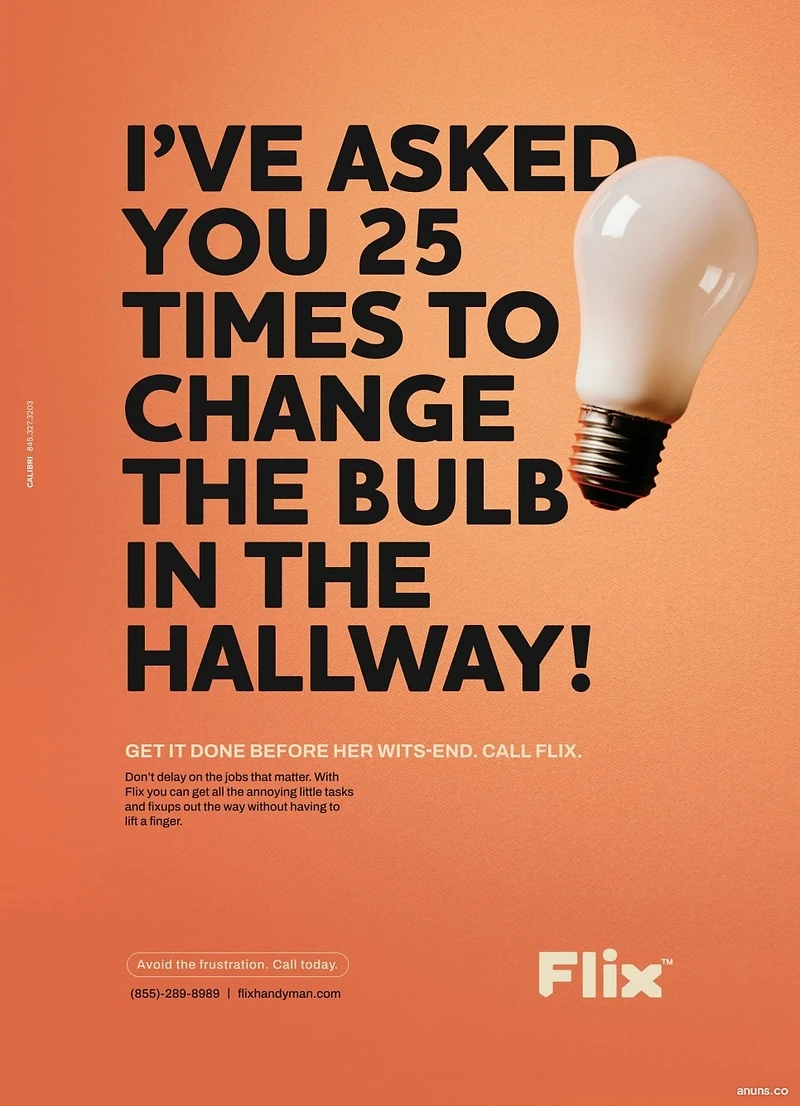 I'VE ASKED YOU 25 TIMES TO CHANGE THE BULB IN THE HALLWAY!