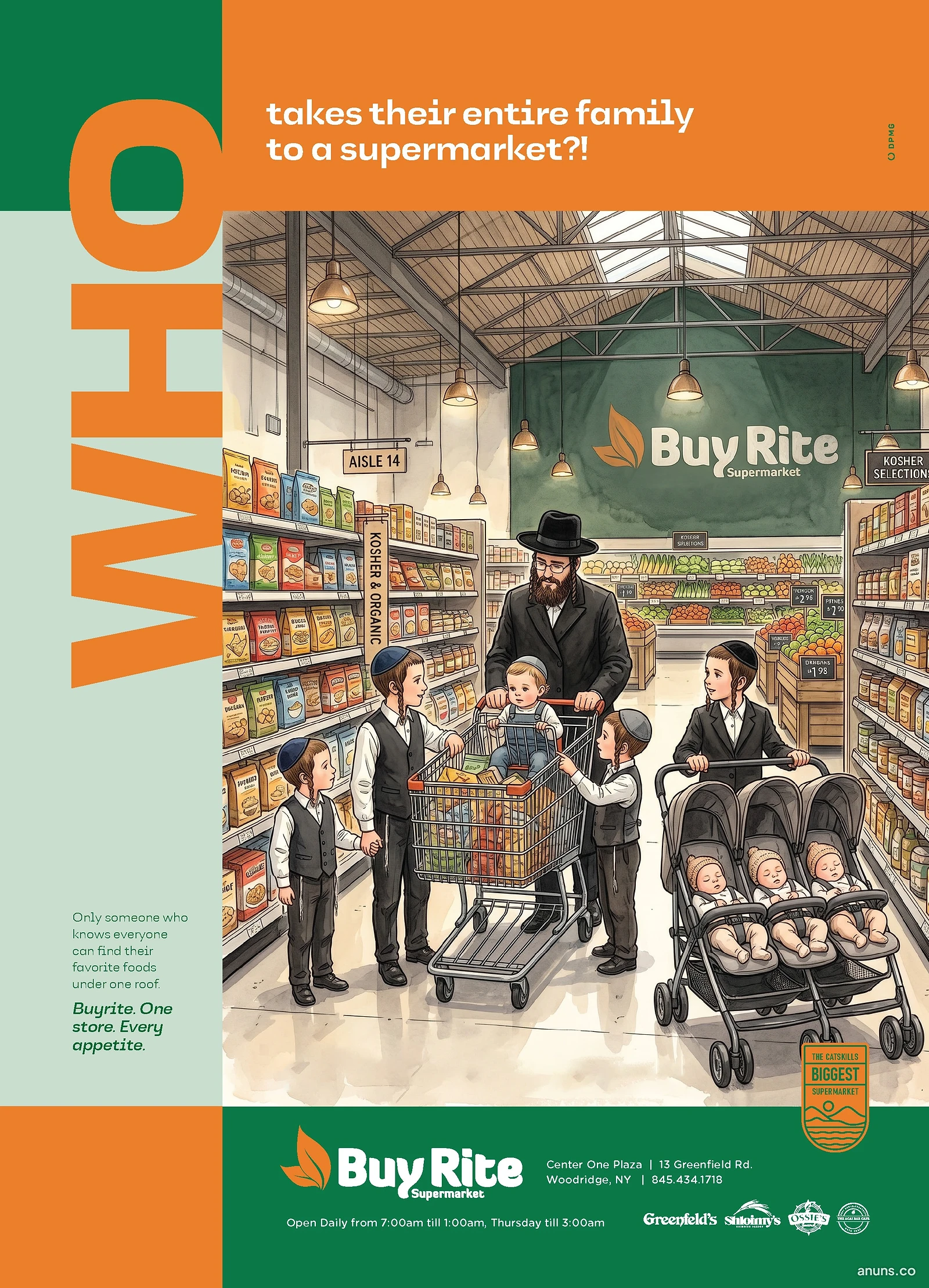 WHO takes their entire family to a supermarket?!