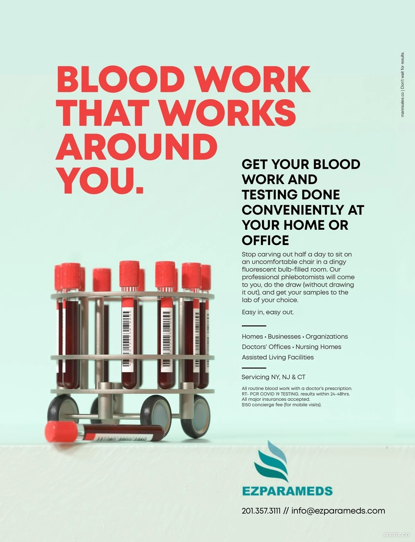 Blood work that works around you.