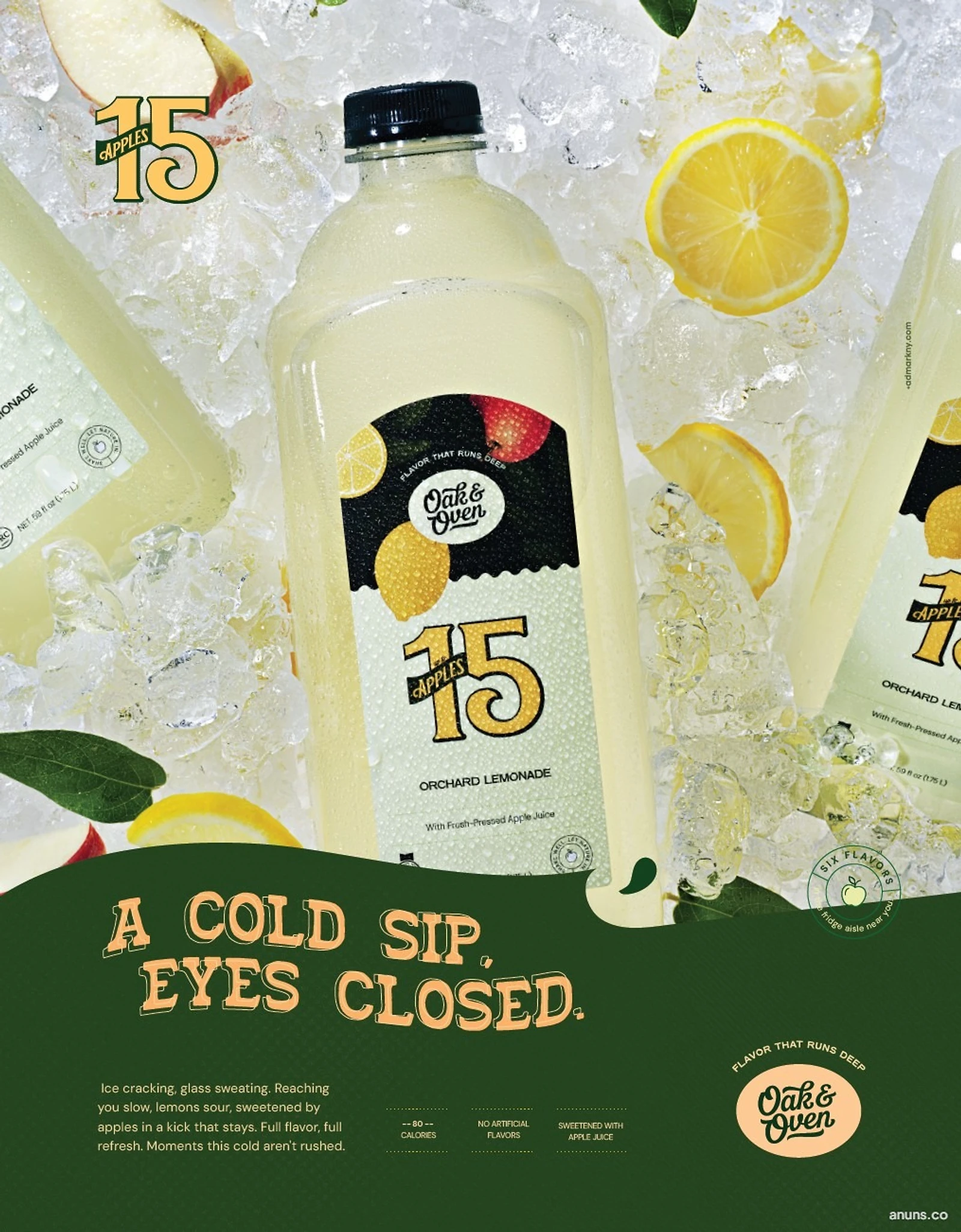A COLD SIP, EYES CLOSED.