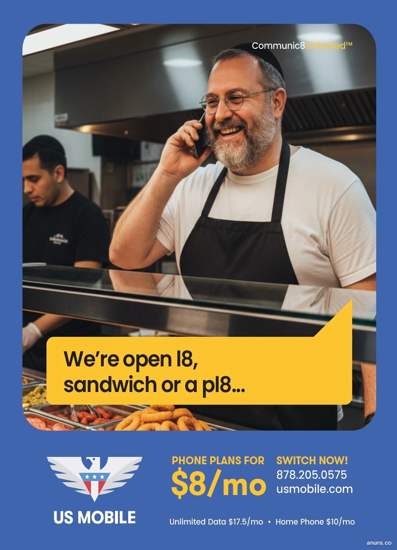 We're open 18, sandwich or a pl8...