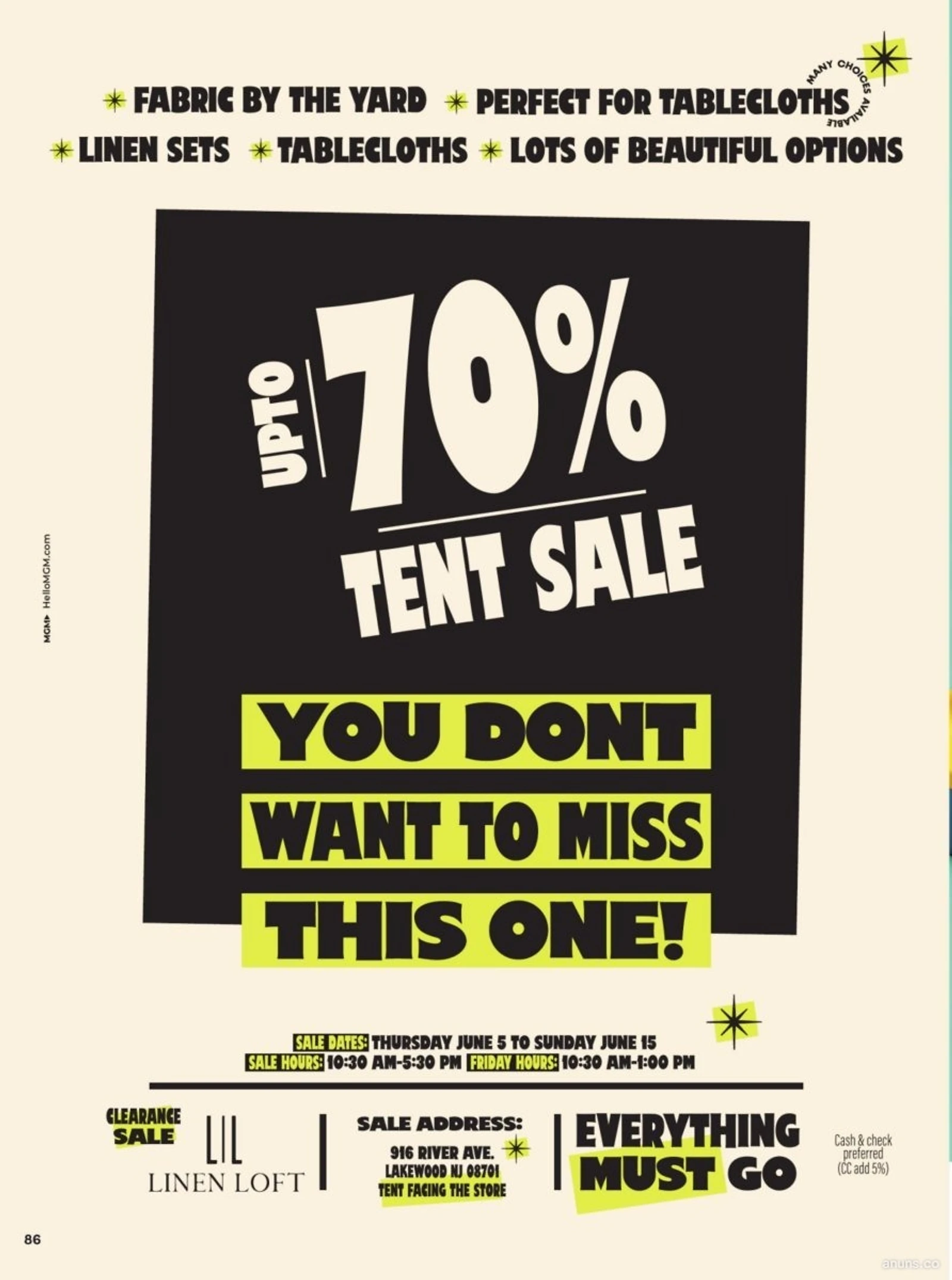 UPTO 70% TENT SALE