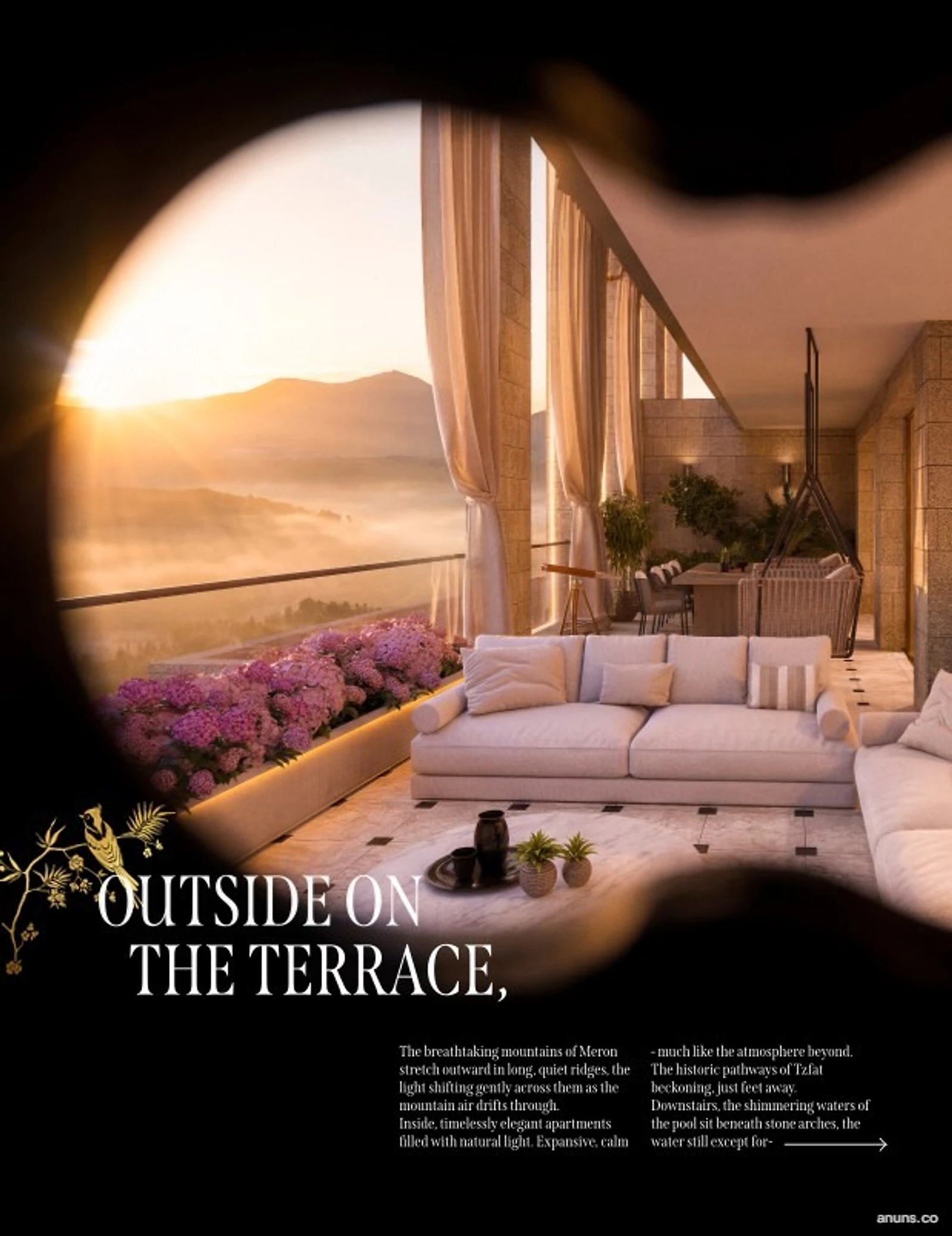 OUTSIDE ON THE TERRACE,