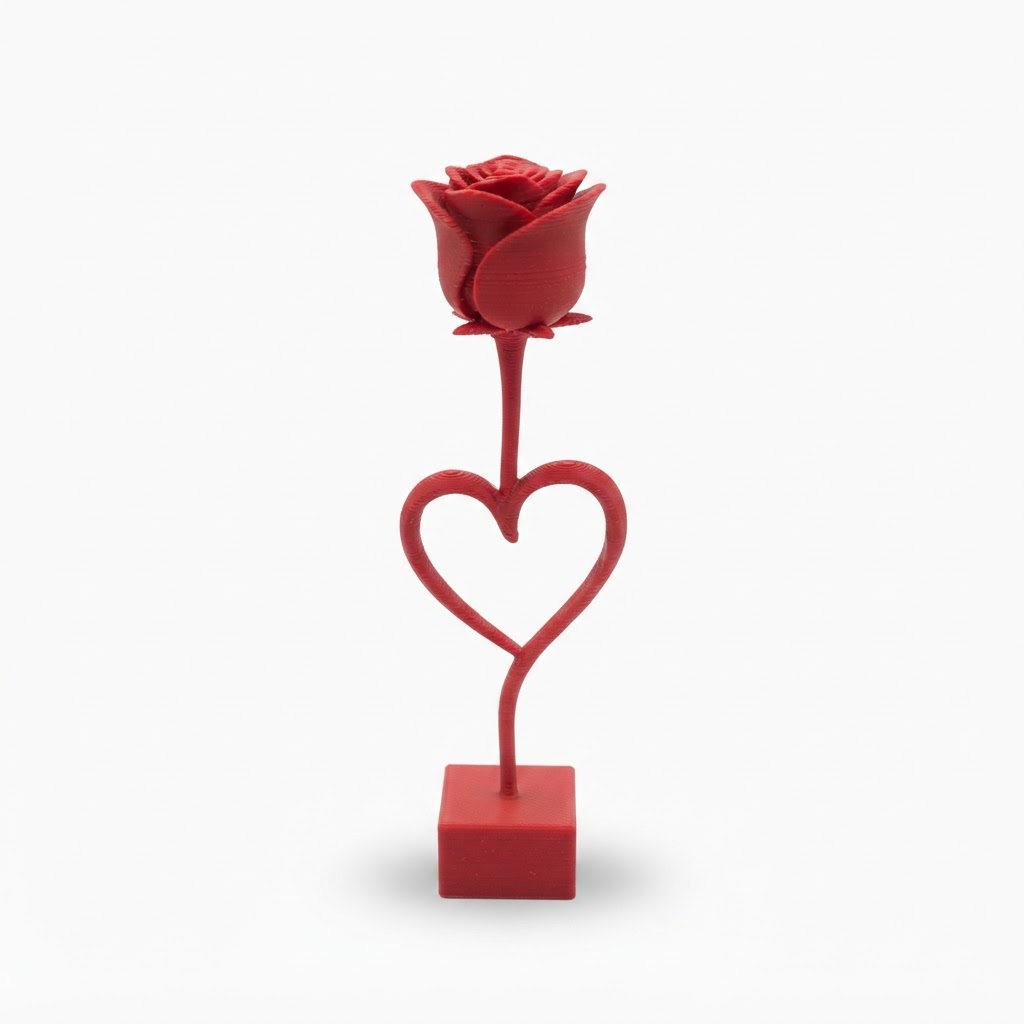 Heart-Loop Rose Figurine