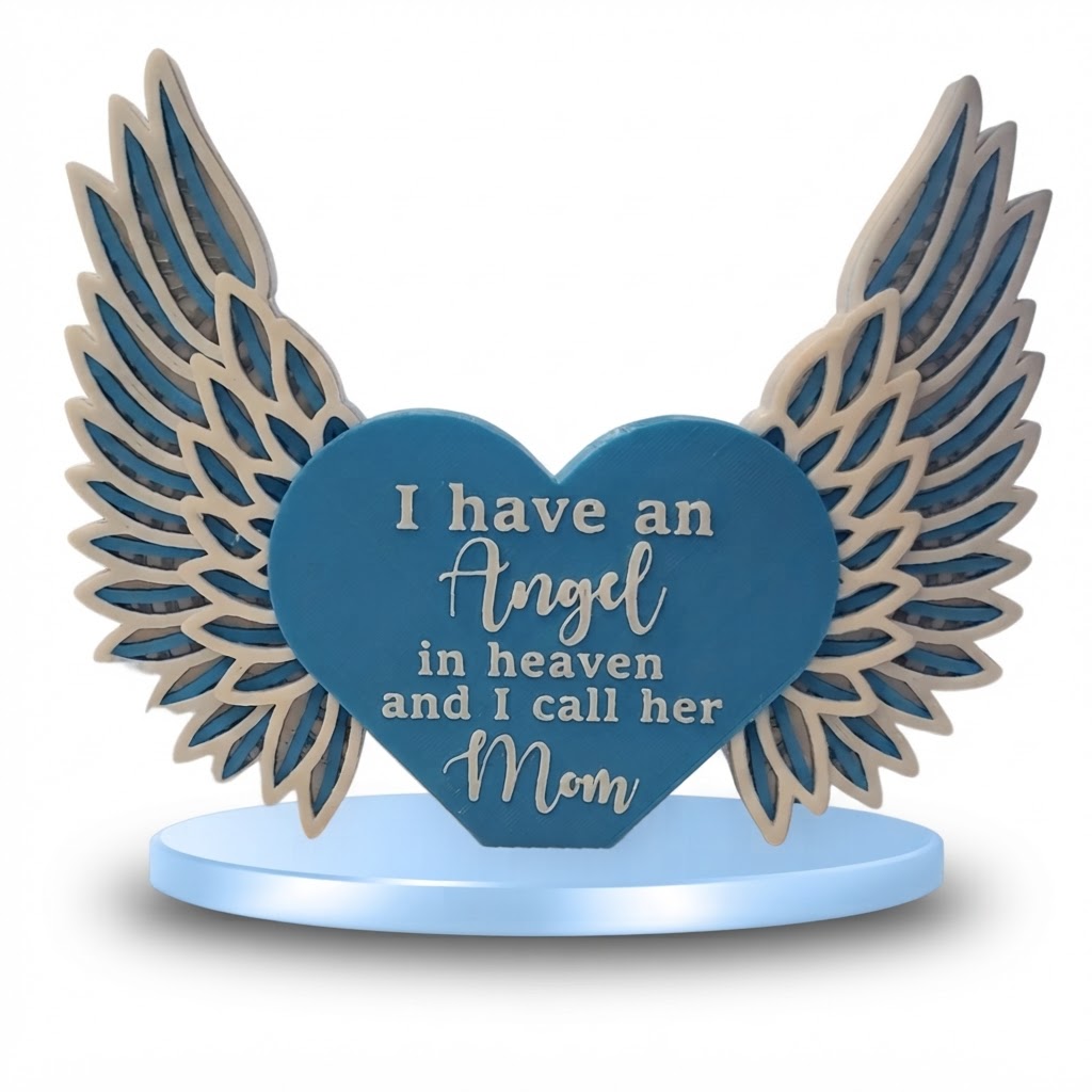 Angel Mom Heart Plaque