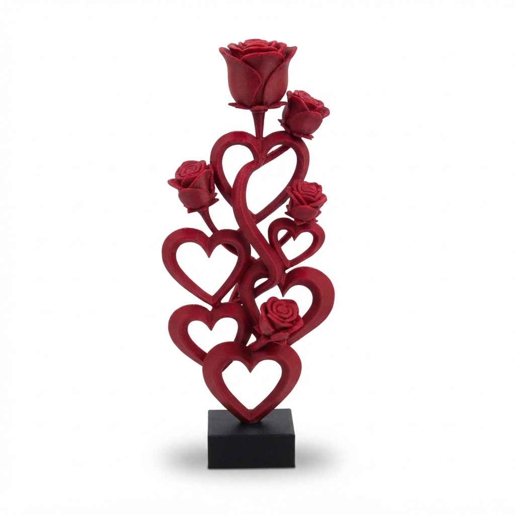 Rose Heart Bouquet Sculpture