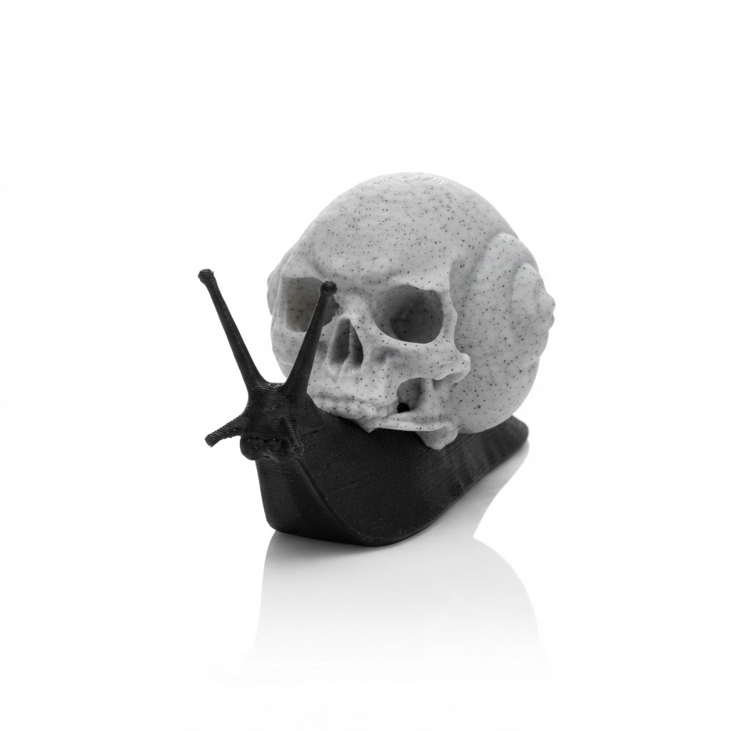 Skull Snail Figurine