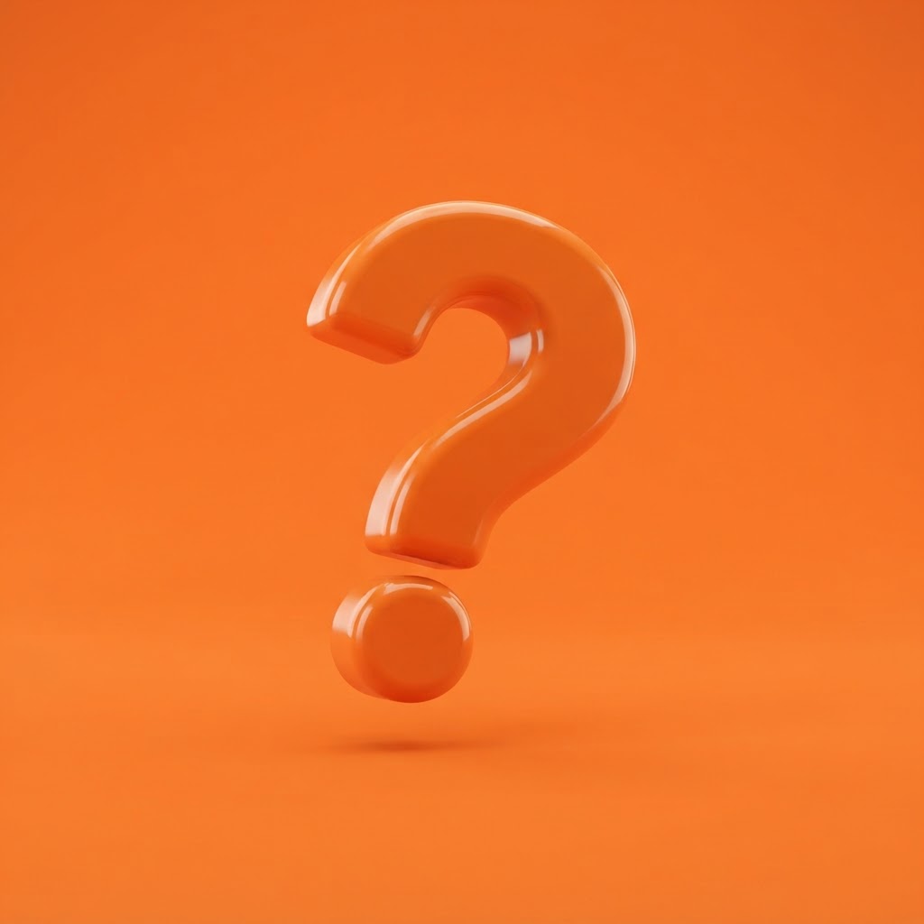 Orange question mark