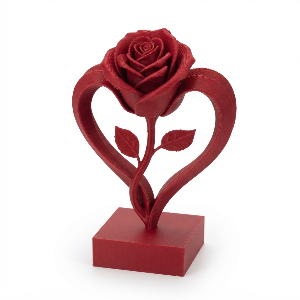 Framed Rose Figurine