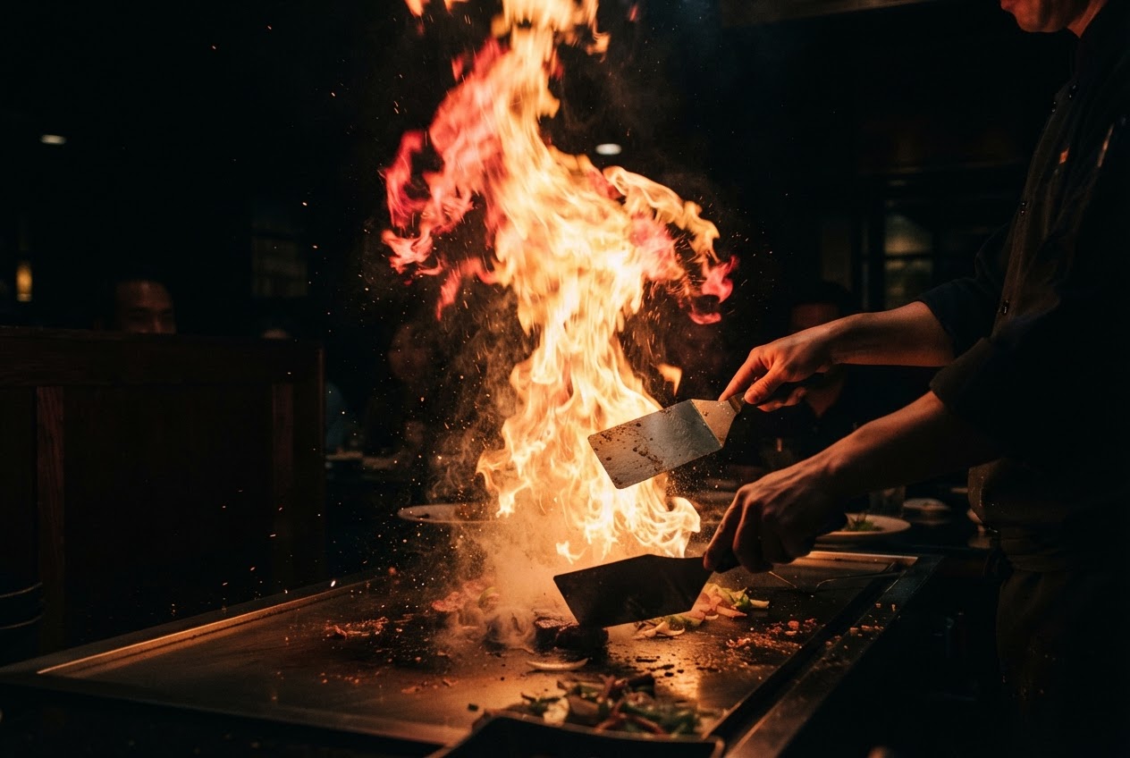 Hibachi flame at Red Katana