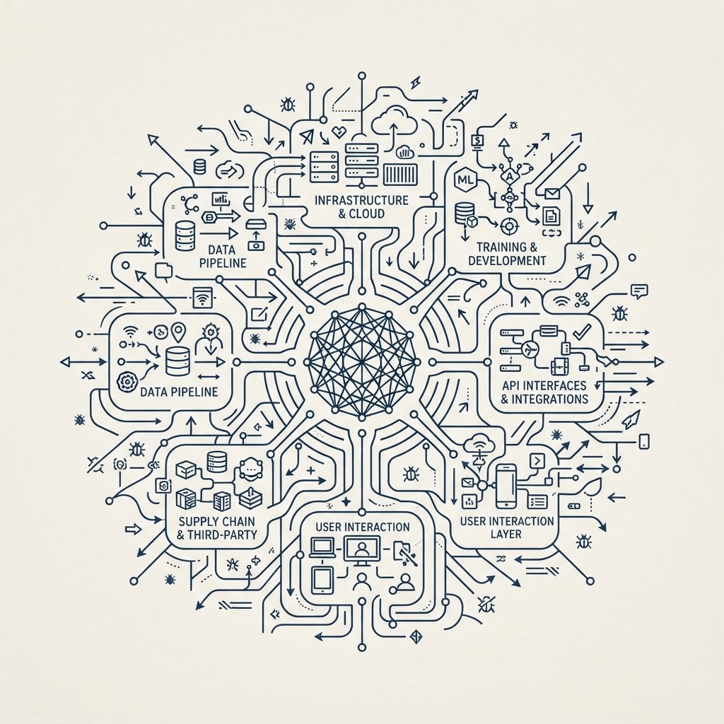 Mapping the Expanded Attack Surface of Modern AI Ecosystems