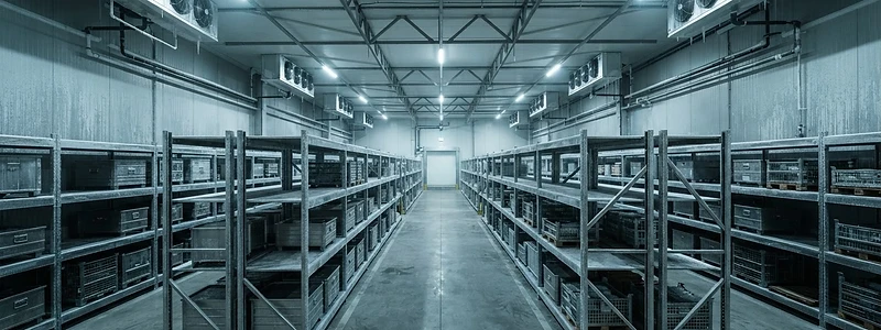 Industrial cold room shelving and cooling units