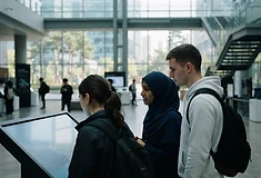 Students inside a building at Pangyo Techno Valley
