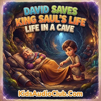 Cover for David Saves King Saul's Life in a cave