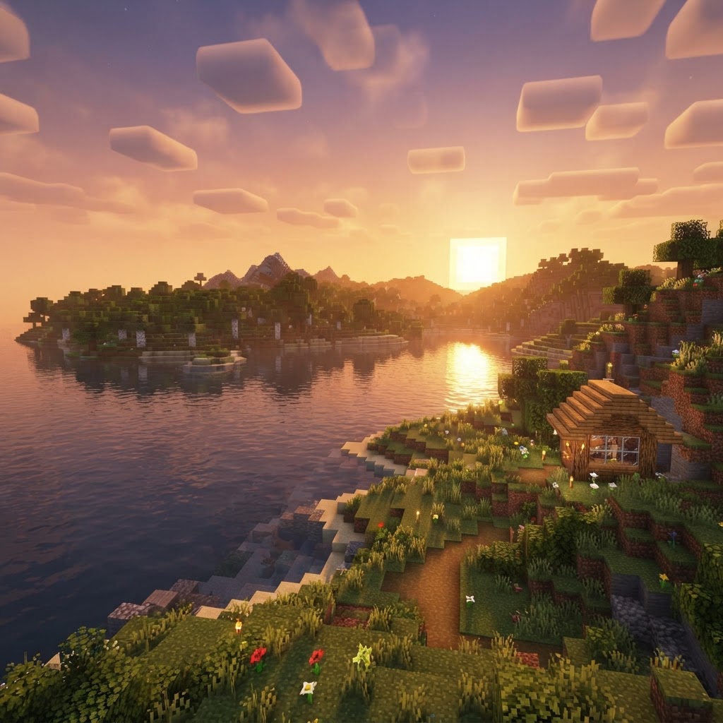 Minecraft Golden Hour Wallpaper Test