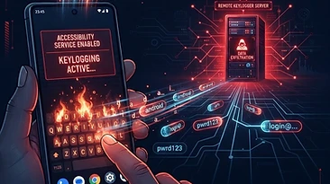 Android keylogger capturing keystrokes via accessibility service