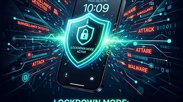 iOS Lockdown Mode shield protecting iPhone from surveillance