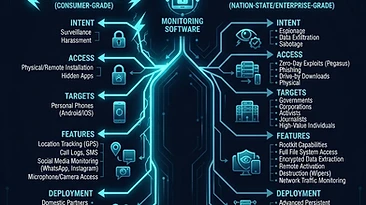 Stalkerware vs spyware taxonomy tree diagram