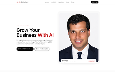 Screenshot of the EyeCatcherDigital homepage