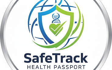 Screenshot of the SafeTrack Health Passport homepage