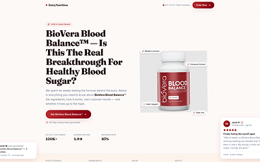 Screenshot of the BioVera Blood Balance™ Review 2026: Does It Really Work? homepage