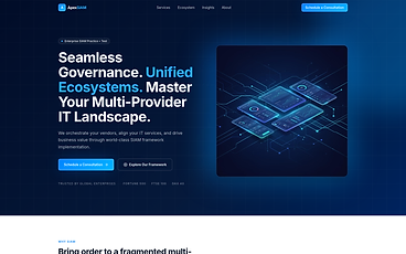 Screenshot of the Apex SIAM Solutions homepage