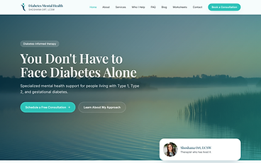 Screenshot of the Diabetes Mental Health homepage
