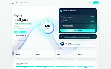 Screenshot of the Credit Master homepage