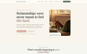 Screenshot of the Connection Counseling homepage