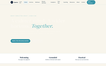 Screenshot of the Anuvu Consulting Group homepage