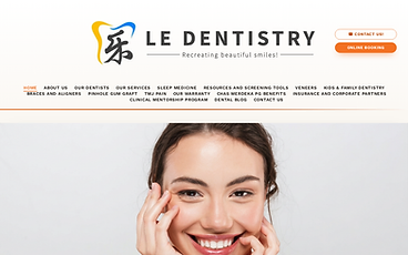 Screenshot of the Le Dentistry homepage