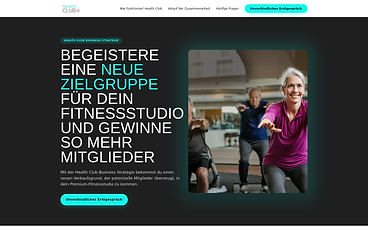Screenshot of the HealthCLUB homepage