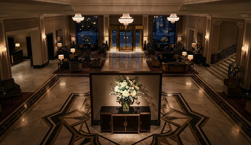 Luxury hotel lobby