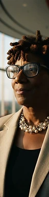 Loretta Green-Williams in a modern architectural setting