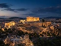 Athens Acropolis illuminated at twilight