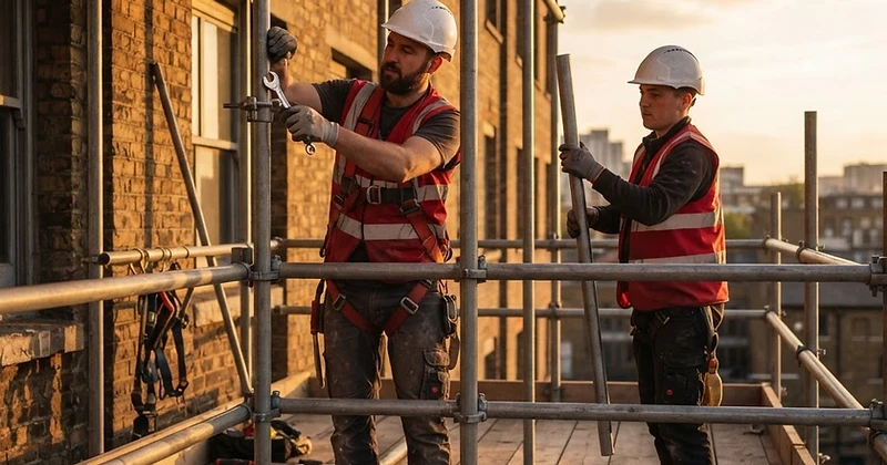 Hi-Rise carpentry crew working against an open prairie sky at golden hour