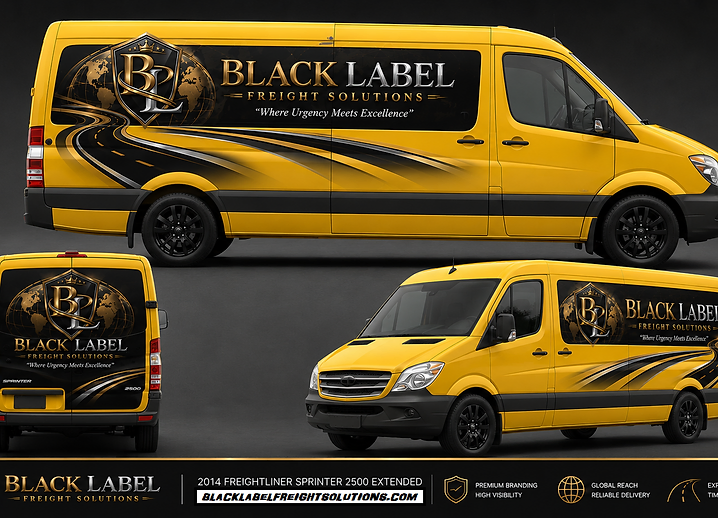 Black Label branded cargo van