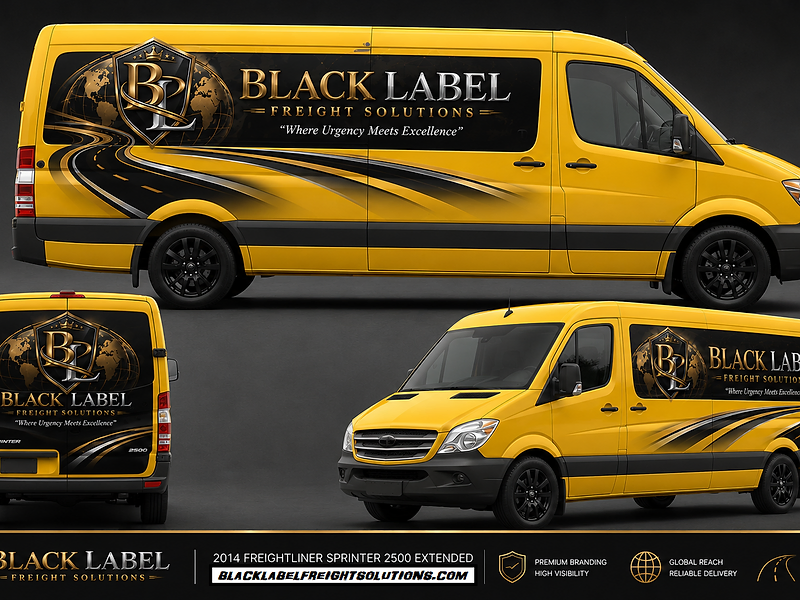 Black Label Freight Solutions Sprinter van for expedited freight shipping