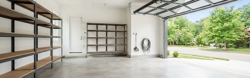 Cleared, tidy residential garage after a complete clearance