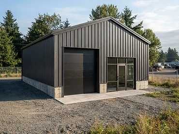 Shop exterior — Ribbed Metal Shop, Location available soon — architectural exterior installation by CRC Exteriors LLC