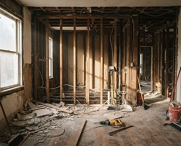 Selective demo preparing the space for renovation.