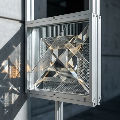 Light refraction through architectural glass